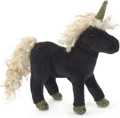 Mini Black Unicorn Finger Puppet by Folkmanis Inches