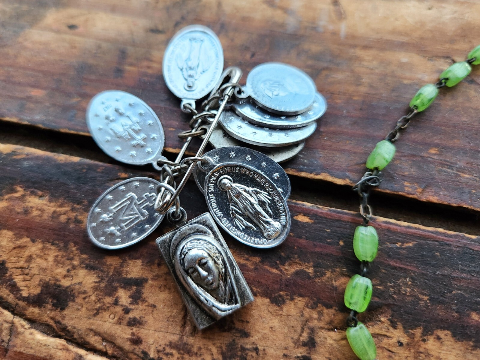 Vintage Lot Catholic Religious Medals Relics Crosses Medallions Rosary