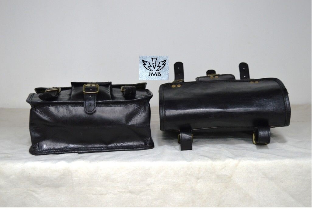 Leather Motorcycle Saddle Bag Vintage Saddle Panniers Set of Leather Motorcycle Saddle Bag Vintage Saddle Panniers Set of