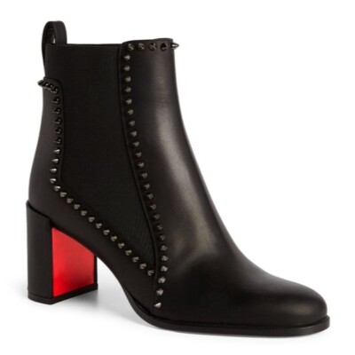 Christian Louboutin Out Line 70 Spike Lug Leather Chelsea Ankle