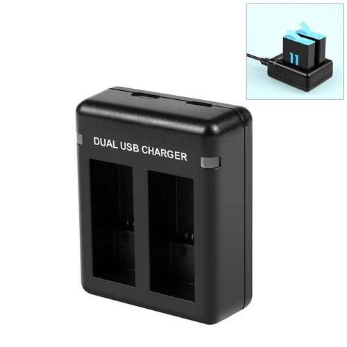Cargador de batería doble USB PULUZ para GoPro HERO12 negro/11 negro/10 negro/9 B - Imagen 2 de 7