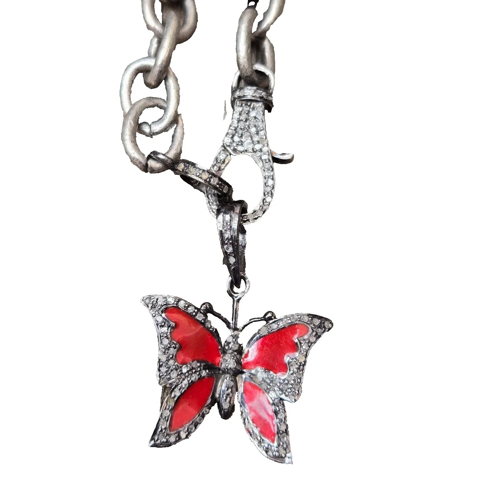 Plata de ley Esmalte Diamante Collares y colgantes hechos a mano