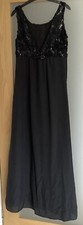 DRESS Black Evening Dress - Not Worn - Women’s Black - Low Neckline - Size 10