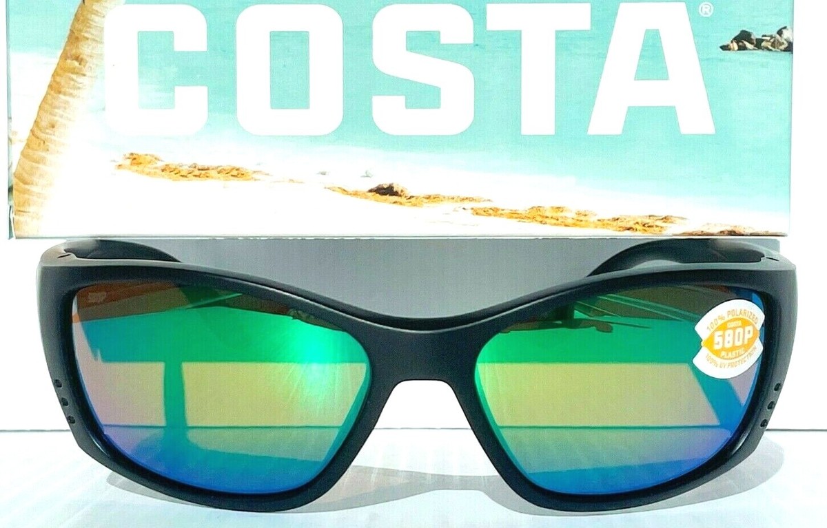 NEW COSTA Del Mar FISCH Blackout POLARIZED Green Mirror 580P Lens