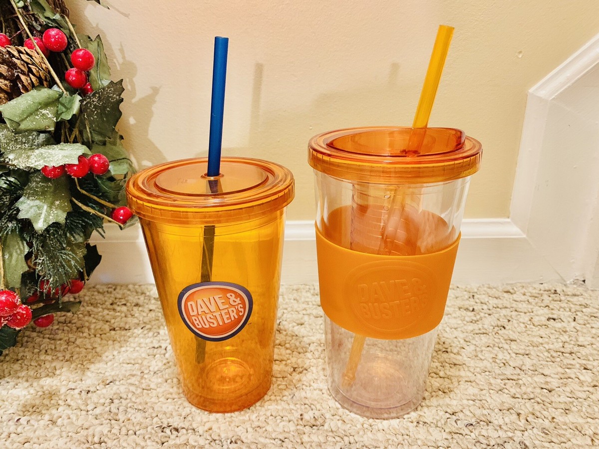 Lot of 2, Dave & Buster's Plastic Tumblers Drinking Cup Glasses 16 & 24oz-  RARE! | eBay