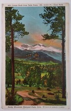 Colorado Postcard Early 1900s Original Rare Estes Park Longs Peak Pines Color