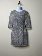 J. Crew Tweed Multicolor 3/4 Sleeves Dress Women's 0 Petite