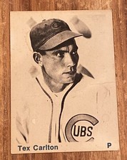 Tex Carlton 1976 TCMA 1938 Chicago Cubs VG