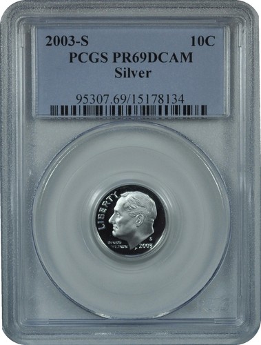 2003-S PCGS PR69DCAM Rooosevelt SILVER Dime