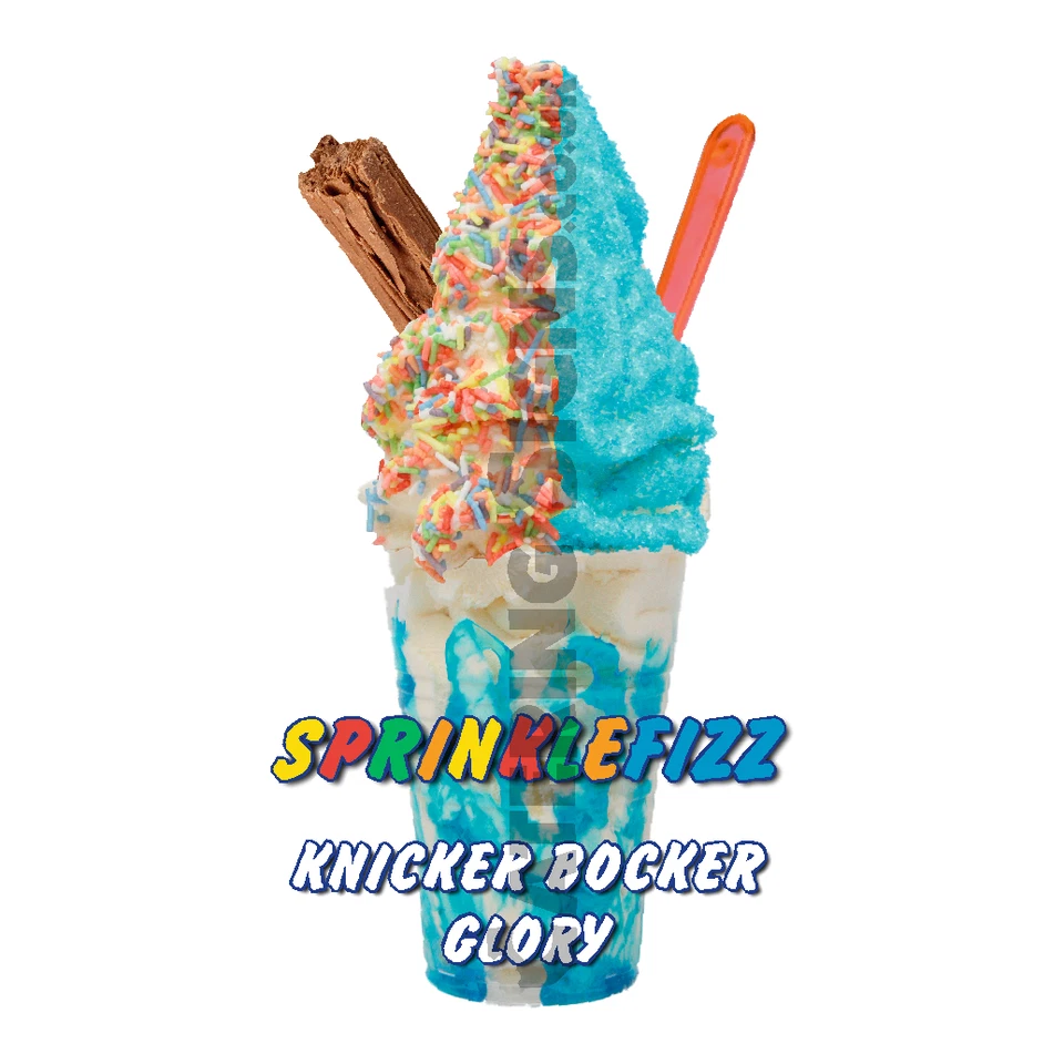 Sprinkle Fizz KBG Knickerbocker Glory Whippy Ice Cream Sticker - 16cm die cut