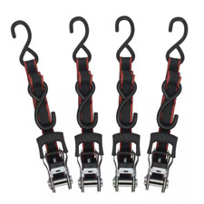 4 Pack Ratchet Tie down Cargo Straps 1 In. X 12 Ft Heavy duty 500 lbs S Hook USA