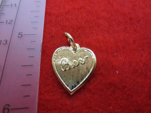 14 CT Plaqué Or Forme Coeur Brossé Cathy Nom Pendentif Breloque