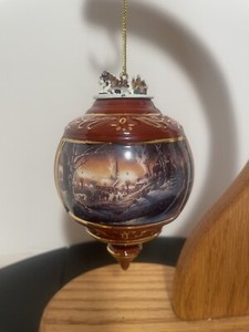 Terry Redlin Christmas Ornament Night On The Town Porcelain Hadley Collection 