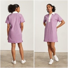 Everlane NEW NWT Womens Small Pink White Polo Rugby Shirt Dress
