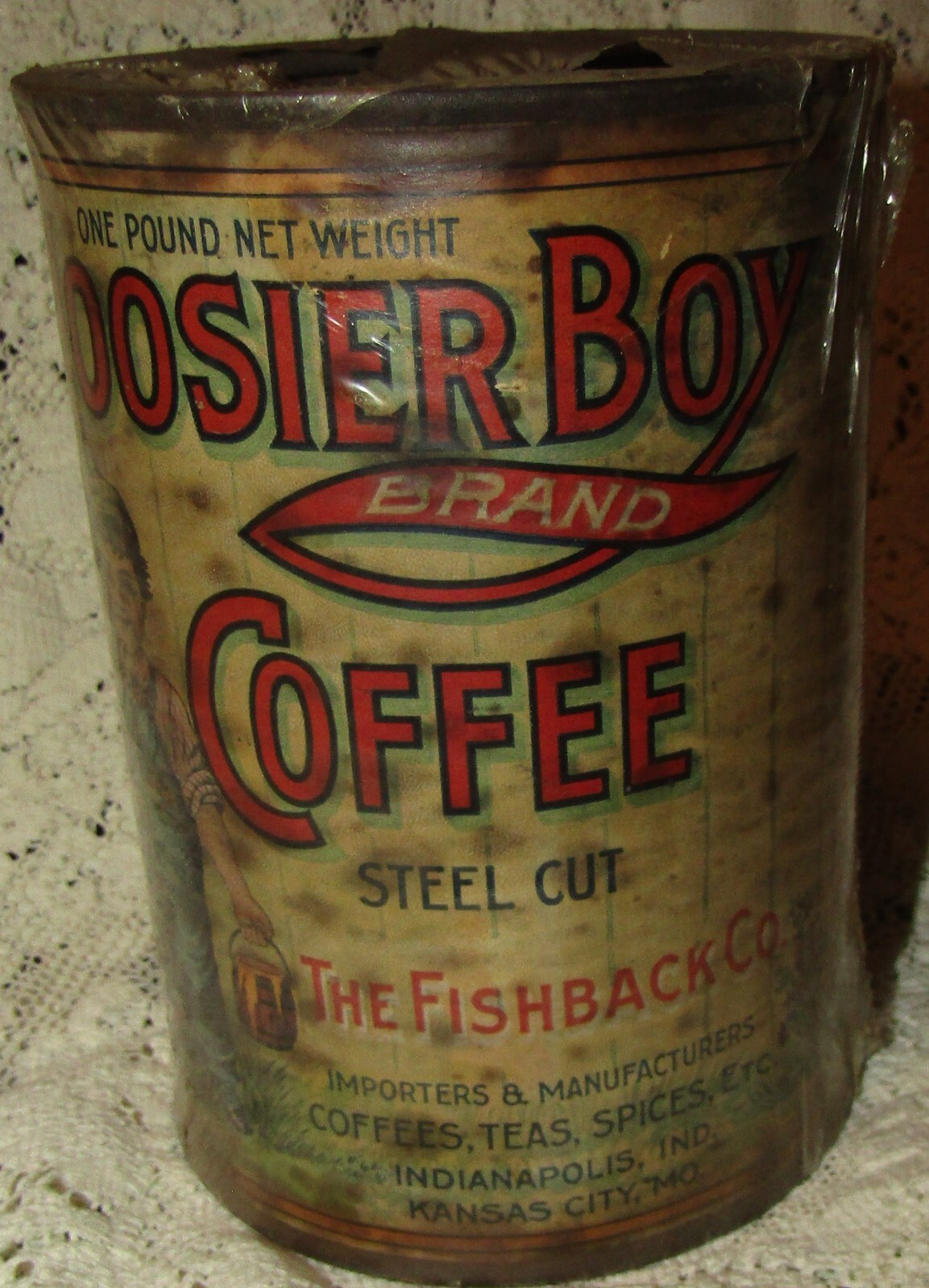 RARE HOOSIER BOY COFFEE TIN DATED 1909/1910 eBay