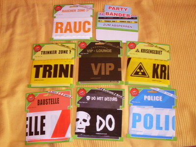 Party Bänder / Absperrband zum auswählen: z.B. Trinker Zone / Raucher Zone (neu)
