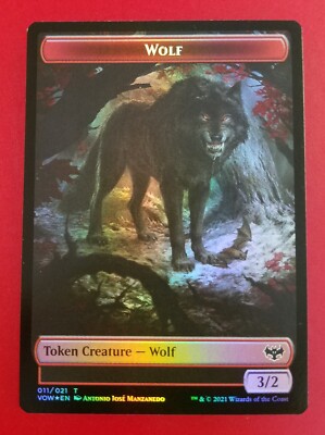 1x Wolf (#011) & Boar | FOIL TOKEN | Innistrad Crimson Vow | MTG Magic Cards