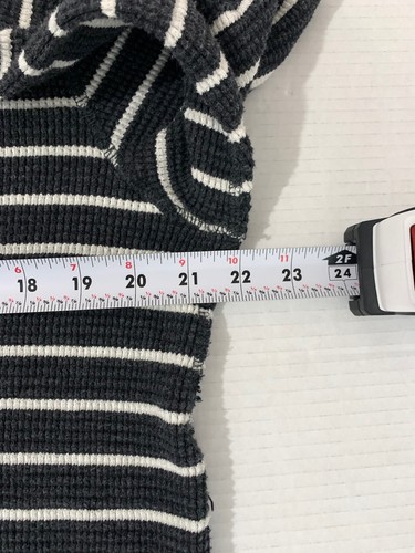 VTG Polo Ralph Lauren Hoodie Waffle Knit Men’s XL Gray White Stripe Pony 90s - Picture 7 of 9