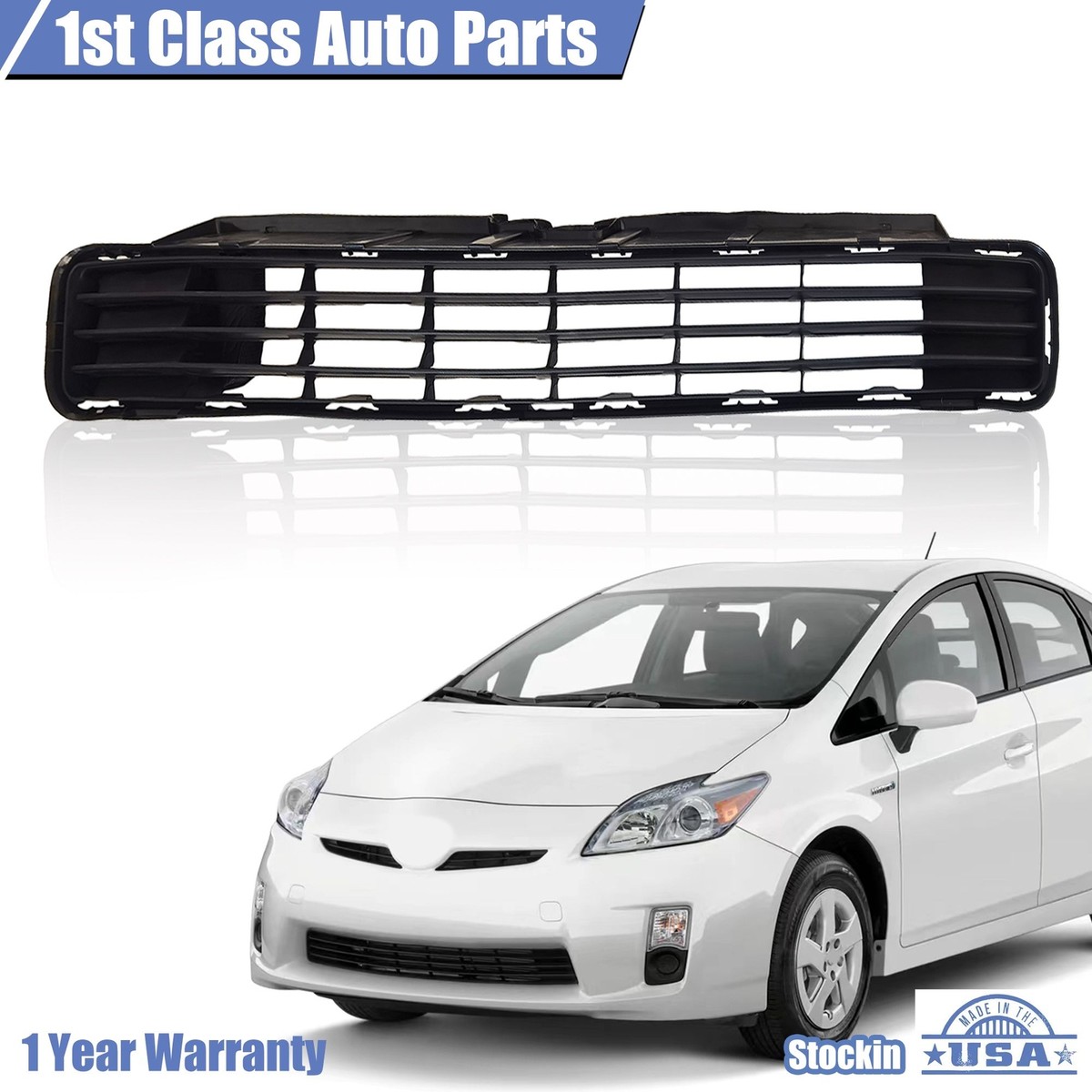 Lower Front Bumper Grille Insert – Fits 2010–2011 Toyota Prius Hatchback | Black Mesh ABS, Direct Fit