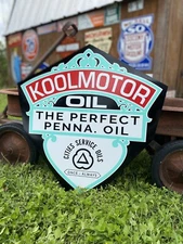 Antique Vintage Old Style KoolMotor Oil Cities Service Sign!