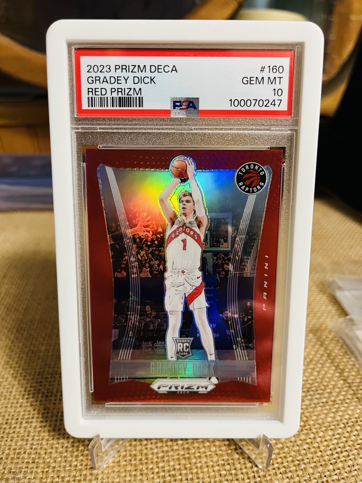 2023 Panini Prizm Deca Gradey Dick Red Prizm Rookie /199 PSA 10 🔥
