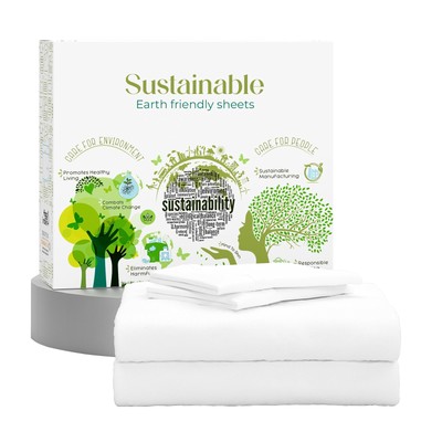 400 Thread Count Twin White Sheets, Hotel Luxury Back to School College Essen...