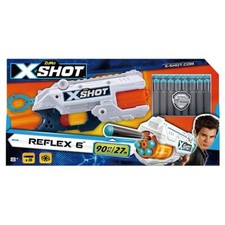 Zuru X-Shot White 10'' Excel Double Reflex 6 Auto-Rotating Plastic Dart Blaster