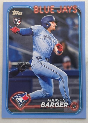 Addison Barger /50 - 2024 Topps Update Rookie Fathers Day Baby Blue RC SP
