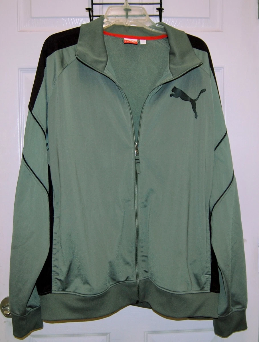 Puma Jacket Army Green Full Zip Soft Shell Track Jacket size XXL
