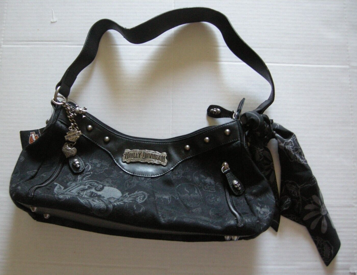Harley-Davidson Purse, Black Canvas With Willy G, #1, Scarf 