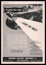 1947 Federal Electric Chicago Il Propello Ray Light Fire Truck Signals Print Ad