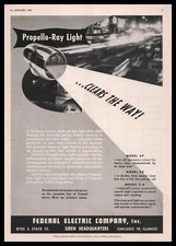 1947 Federal Electric Chicago IL Propello Ray Light Fire Truck Signals Print Ad