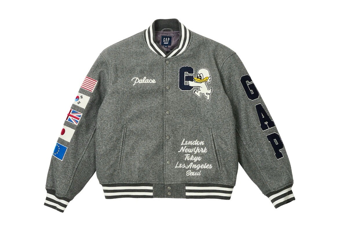 Palace x Gap Varsity Jacket Grey Size XL | eBay Palace x Gap Varsity Jacket Grey Size XL | eBay