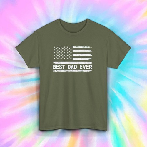 Father’s Day T-Shirt Best Dad Ever American Flag Patriotic Tee S-5XL - Picture 5 of 12