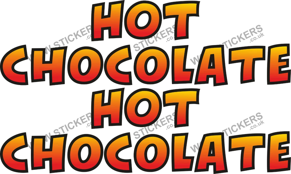 WOW Catering Trailer sticker Hot Chocolate x 2 food decals van shop (choose size)