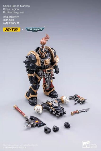 JOYTOY X Warhammer 40k Chaos Space Marines Black Legion Narghast 1/18 FIGURE JOYTOY X Warhammer 40k Chaos Space Marines Black Legion Narghast 1/18 FIGURE
