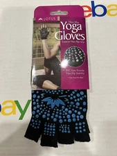 Lotus Non Slip Yoga Gloves One Size Fits Most Black Unisex Adults