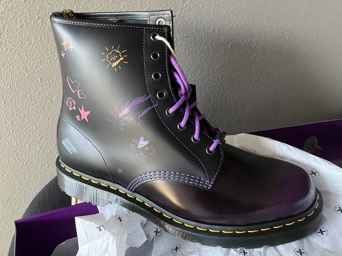 NEW Rare! Dr Martens 1460 BT21 BTS Leather Lace Up Boots Mens Us