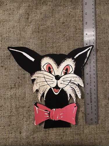U Pick Vintage Inspired Cat Whiskers Bow Birthday Halloween Cardstock Decoration - Picture 9 of 22