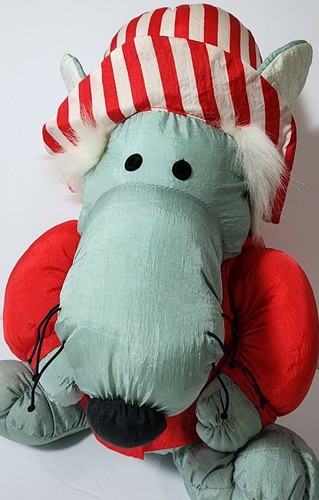 Vintage JS Int Weihnachten Maus Plüsch Nylon Fallschirm Material 14 Zoll mit Original Etikett - Bild 2 von 10