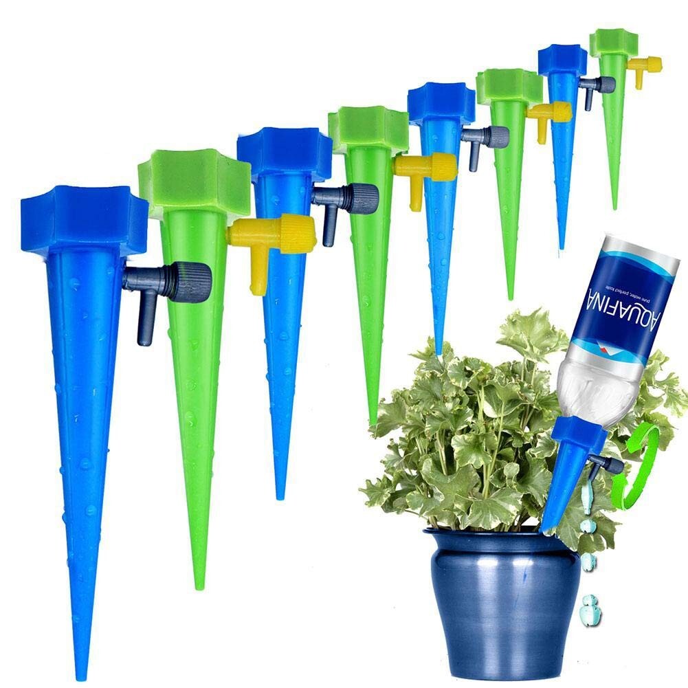12 Adjustable Self Plant Watering Spikes with Control Valve for Effortless Care