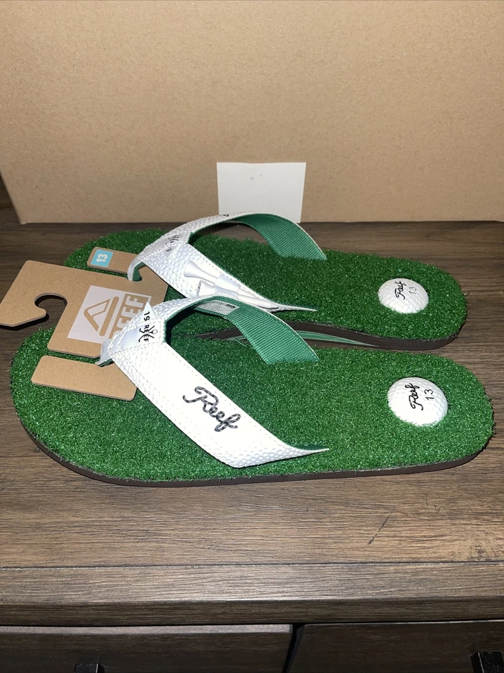 Новый Reef Mulligan II гольф шлепанцы зеленый травы мужской размер 13 новый - Изображение 3 из 4