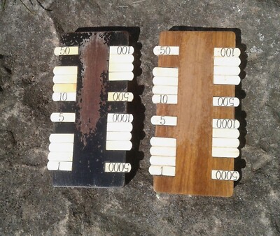 Two Antique Wooden Rangemore Bezique Scorer for Game Boards or Card Games Burton