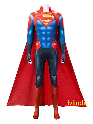Comic Superman 2018 Superboy Costume Men Cosplay Bodysuit Jumpsuits Cloak Suit - Picture 3 of 17