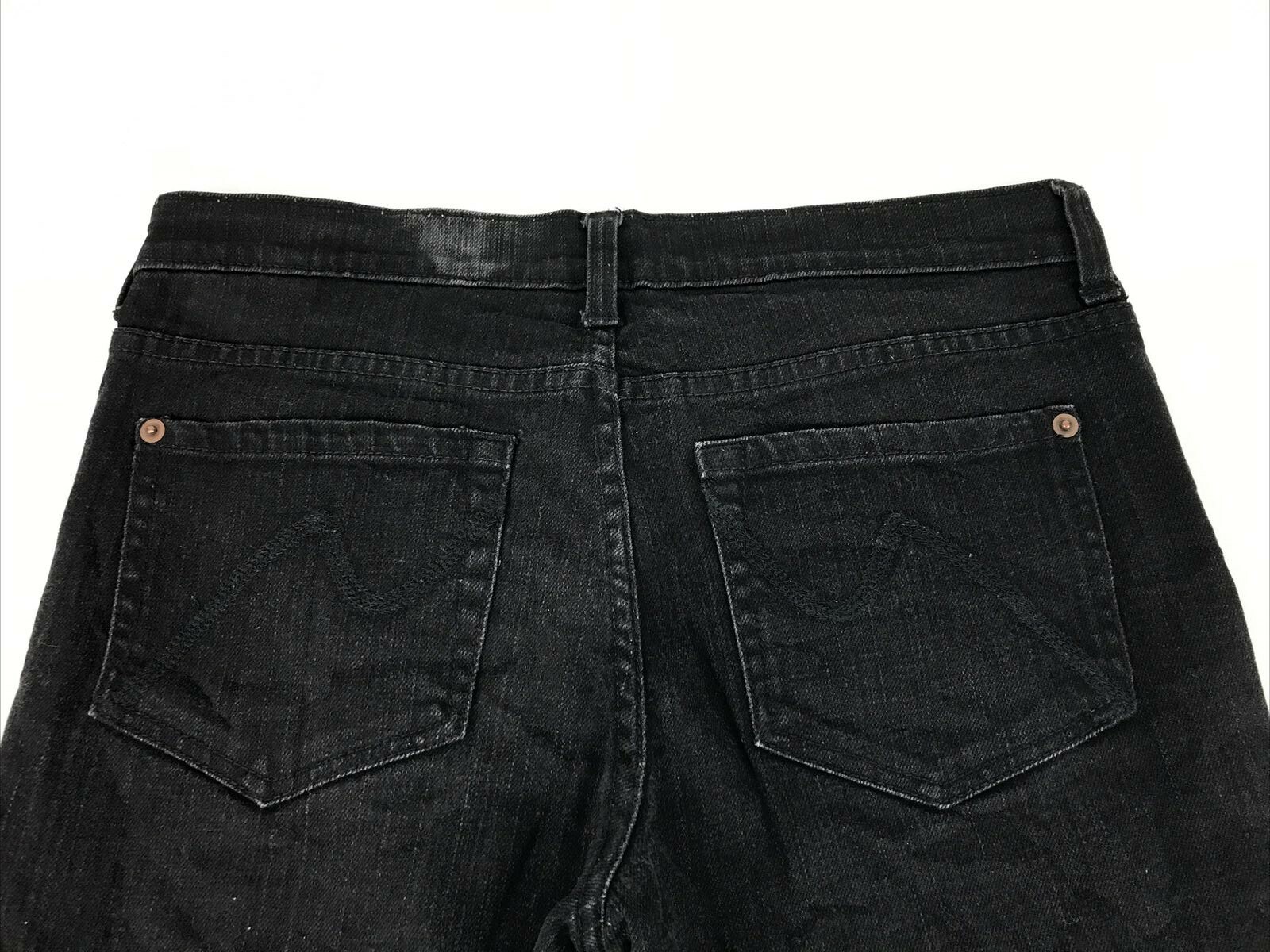 Witchery Size 10 Jeans Black Tapered Leg Mid Rise Str… Gem
