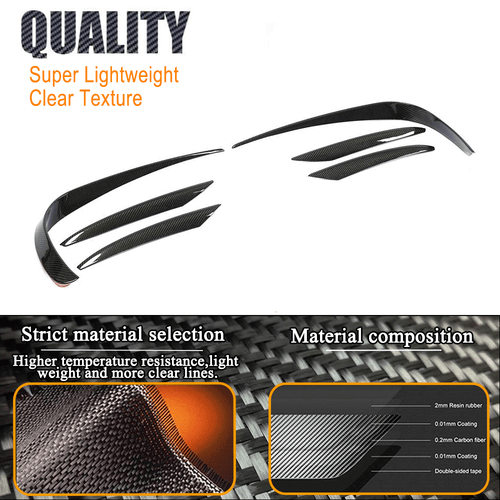 6PCS REAL CARBON Front Bumper Splitter Canard Fins For Benz W213 E400 E43 17-19 - Bild 8 von 12
