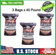 3 Bag Pit Boss All-Natural Hardwood Competition Blend BBQ Grilling Pellets, 40lb