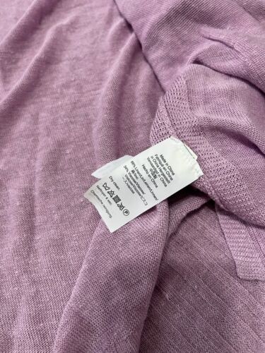 J Crew maglione cardigan donna lino viola lavanda taglia XL aperto davanti - Foto 3 di 4