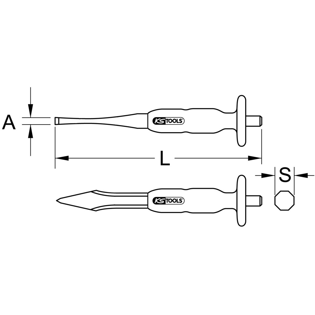 KS Tools Kreuzmeisel 7 Mm – 160 Mm Länge, Brüniert, Aus Chrom-Vanadium