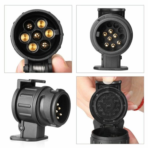 13 to 7 Pin Plug Trailer Truck Electric Adapter Towbar Towing Socket Waterproof - Picture 2 of 10